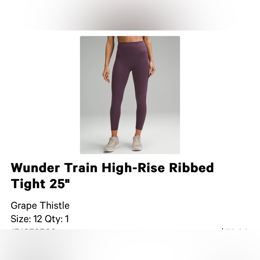 Lululemon Wunder Train Ribbed High Rise leggings, new with tag